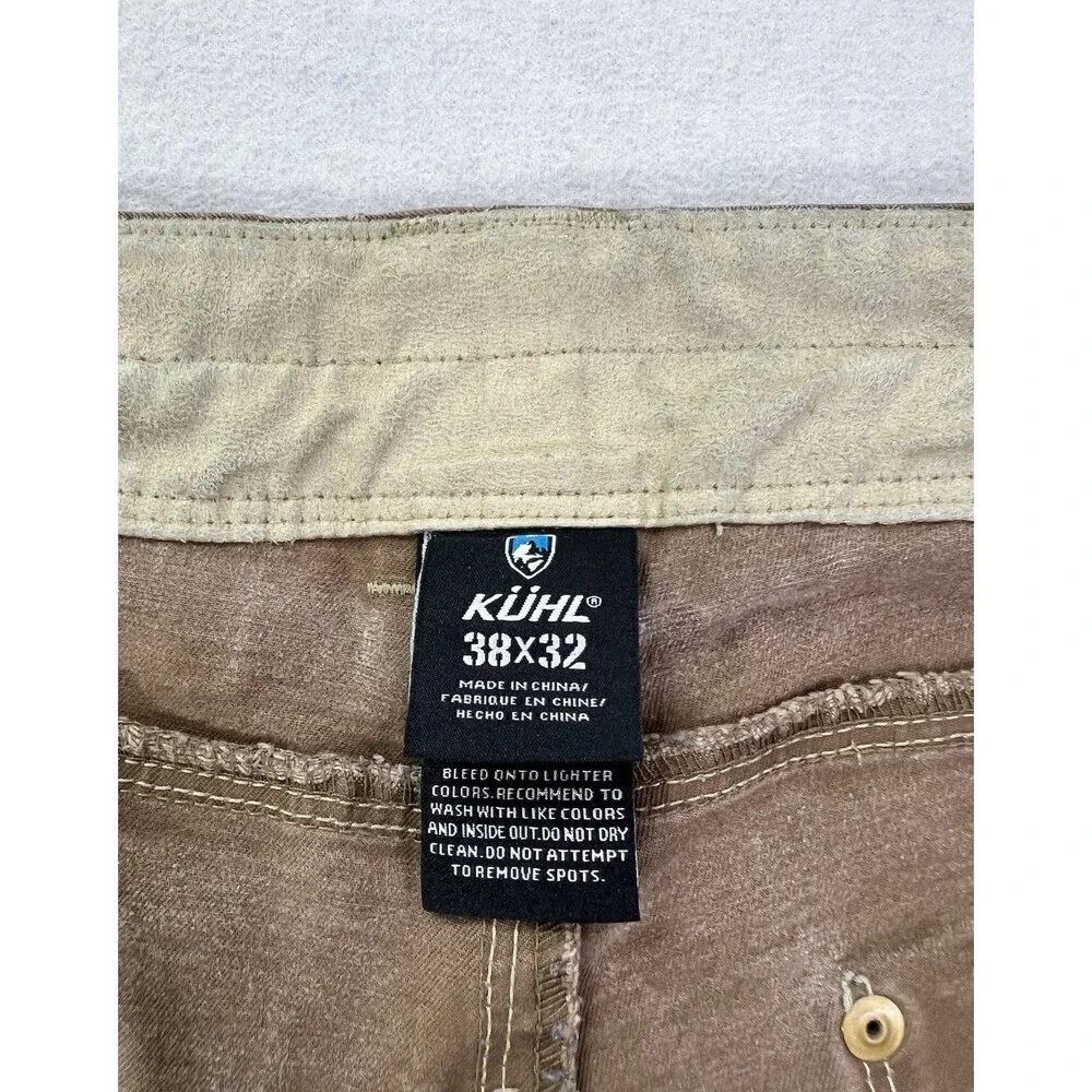 Kuhl Rydr Pants Mens 38x32 Vintage Patina Dye Articulated Knee Hiking Brown